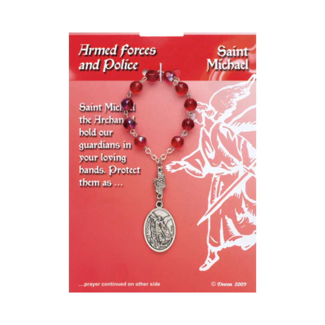 Patron Blessings St. Michael 1 Decade Rosary For Armed Forces & Police - St Michael One Decade Rosary Chaplet 64-08022MIC