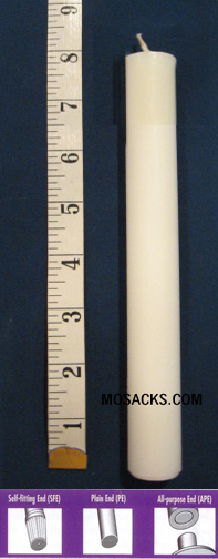 Long-Burning 51% Beeswax Altar Candle Short 6's PE, 7/8" x 8"