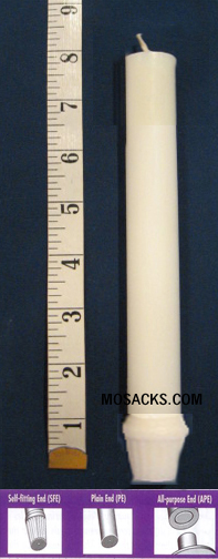 Long-Burning 51% Beeswax Altar Candle Short 6's SFE, 7/8" x 8"