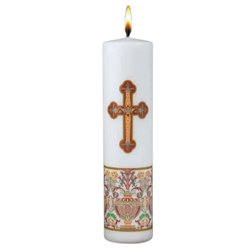 The Investiture Christ Candle The Coronation of Christ is 3" x 12" by Cathedral Candle with spike hole end