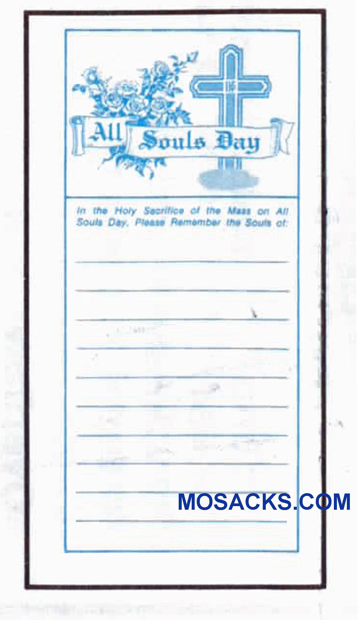 All Souls Day Offering Envelope 6-1/4 x 3-1/8 #304-332