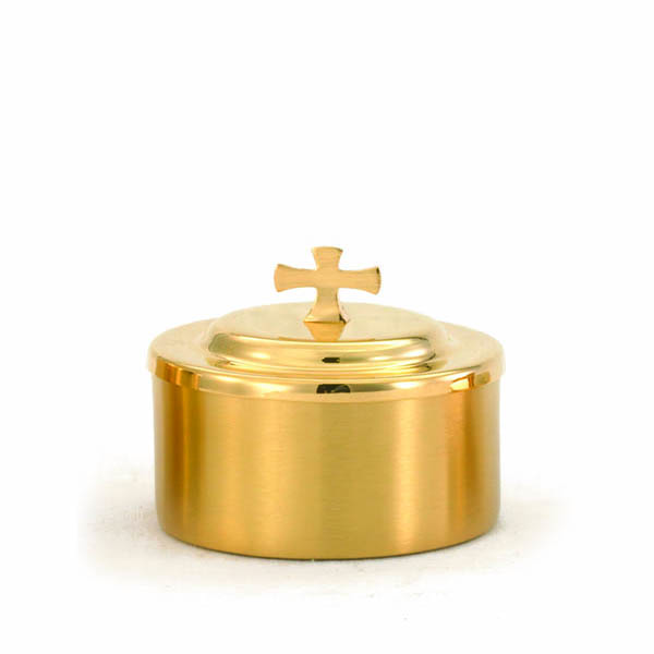 Host Box Gold Plate 3-3/4" high 3-5/8" diameter 125 host capacity -336G