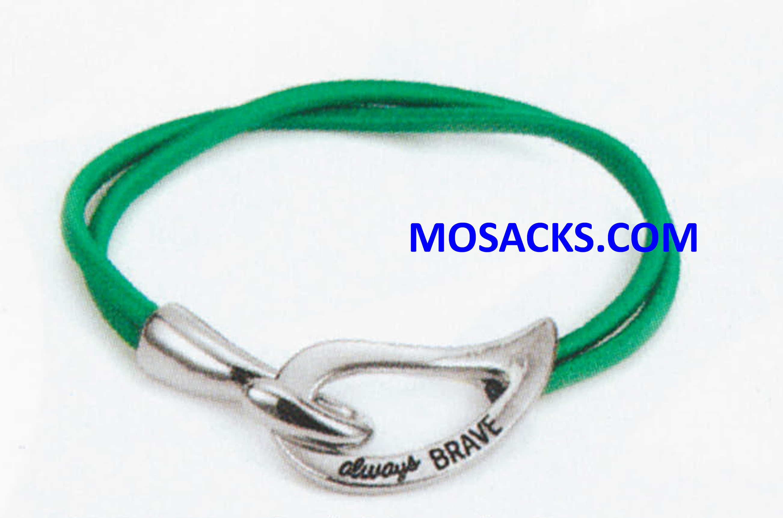 Alexa's Angels Always Brave Cancer Awareness Bracelet Rhodium Dark Green 220851for encouragement and to show support for Gallbladder, Bile Duct and Liver Cancer patients.