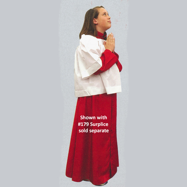 Beau Veste Altar Servers Cassock #562R in Red, Sizes 7 though 13 