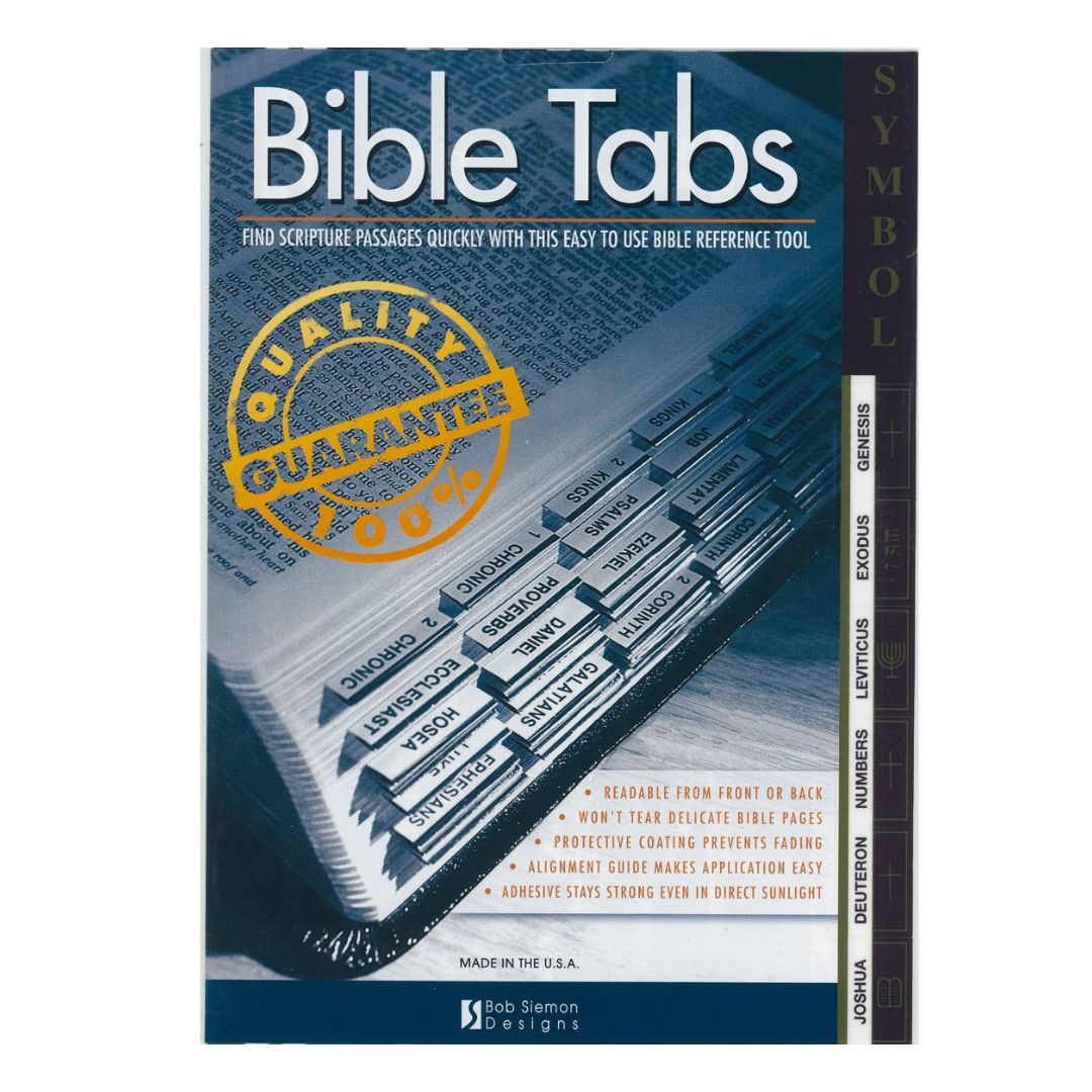 Bible Indexing Tabs: Burgundy/Gold Edged w/Symbols