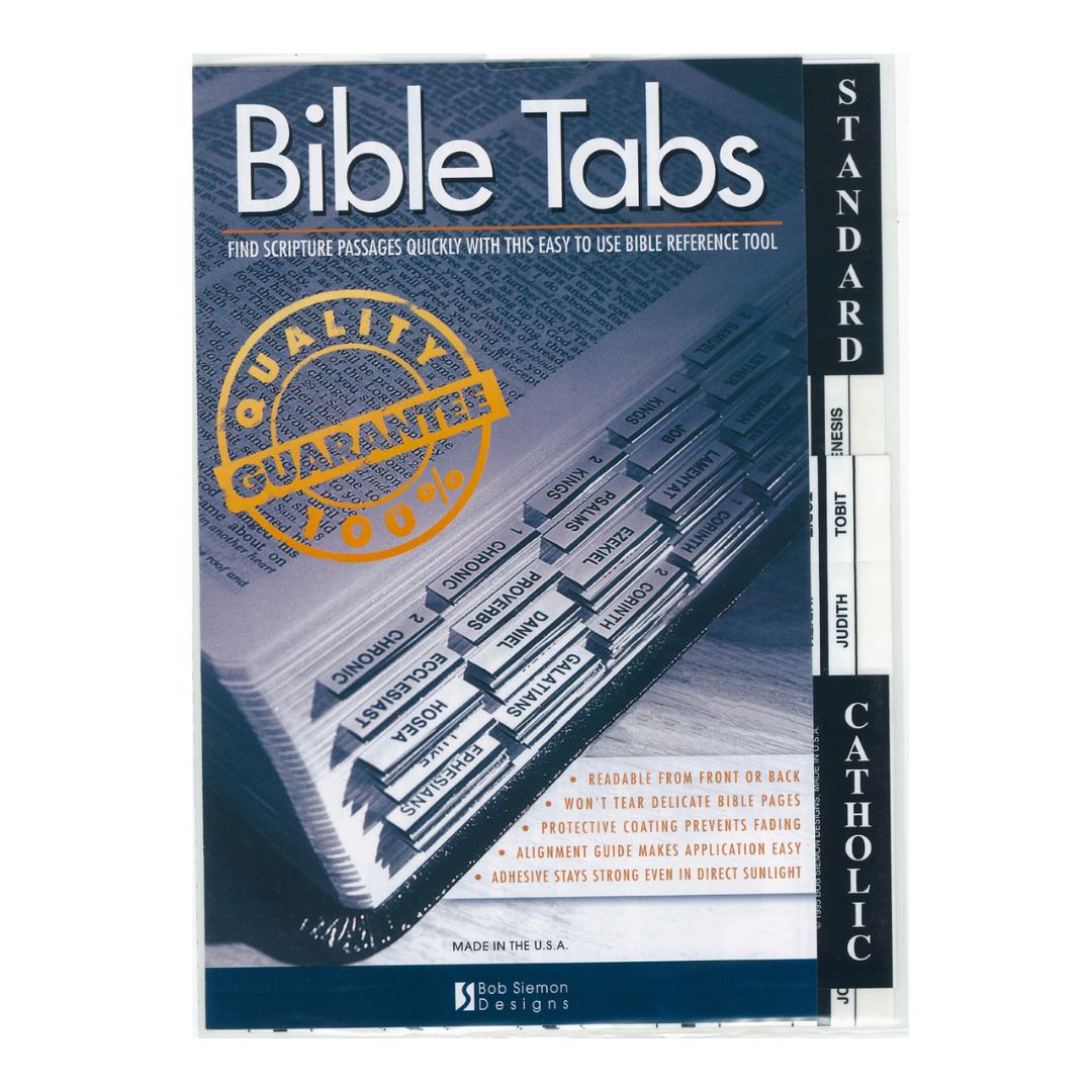 Bible Indexing Tabs: Catholic/Black Edged