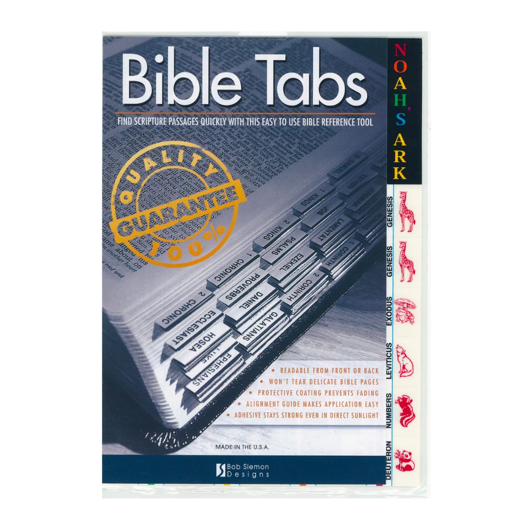 Bible Indexing Tabs: Noah's Ark Edged