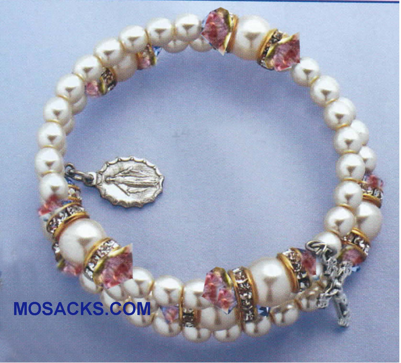 Birthstone Rosary Bracelet Rosary Spiral Bracelet Light Amethyst -14298LA Light Amethyst June Birthstone Rosary Wrap Bracelet