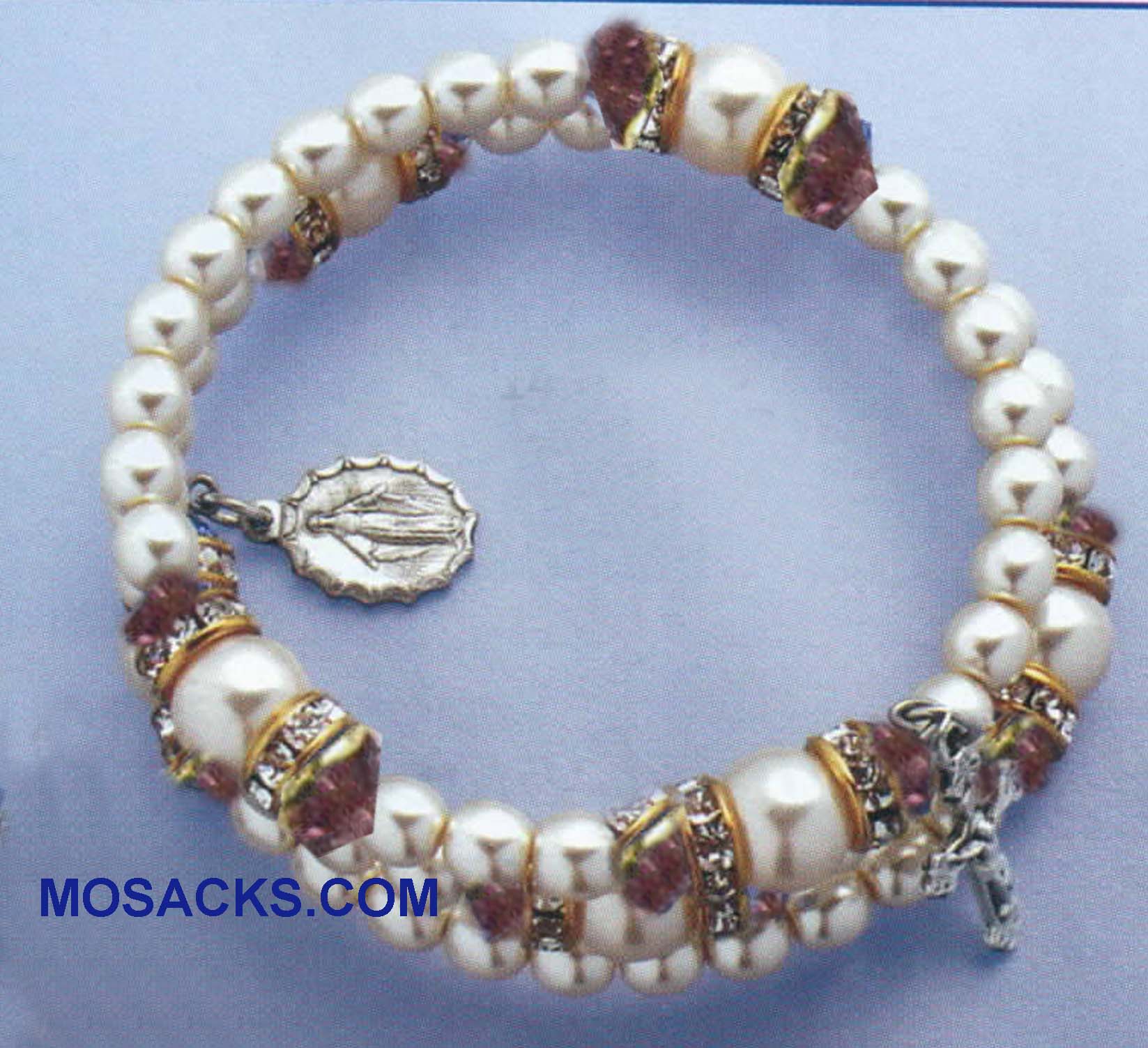 February Birthstone Rosary Bracelet Rosary Spiral Bracelet Amethyst -14298LA Amethyst February Birthstone Rosary Wrap Bracelet