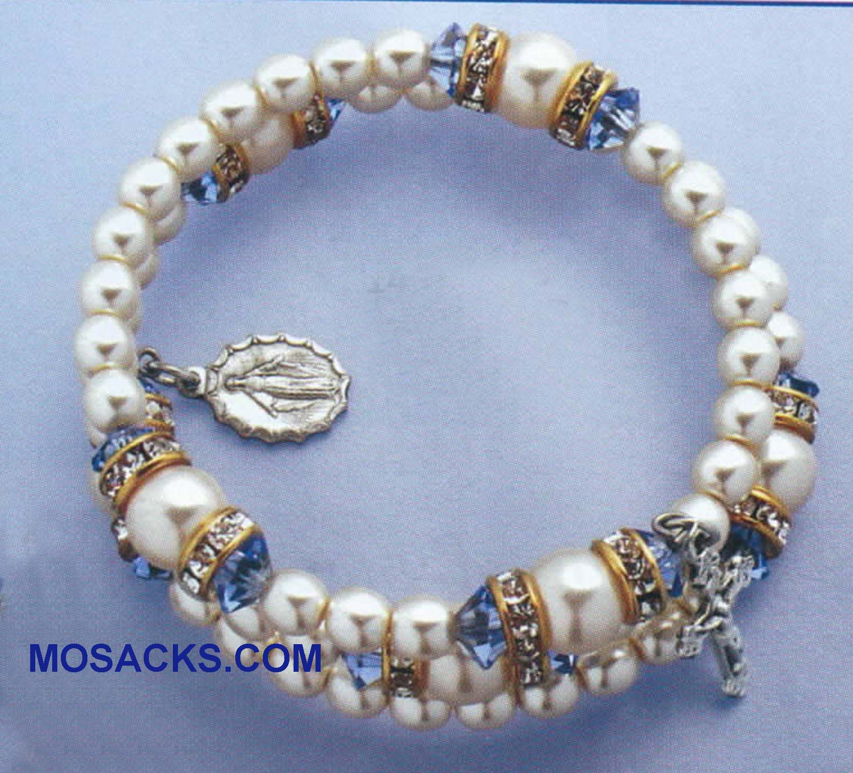 September Birthstone Rosary Bracelet Rosary Spiral Bracelet Sapphire -14298SP Sapphire September Birthstone Rosary Wrap Bracelet