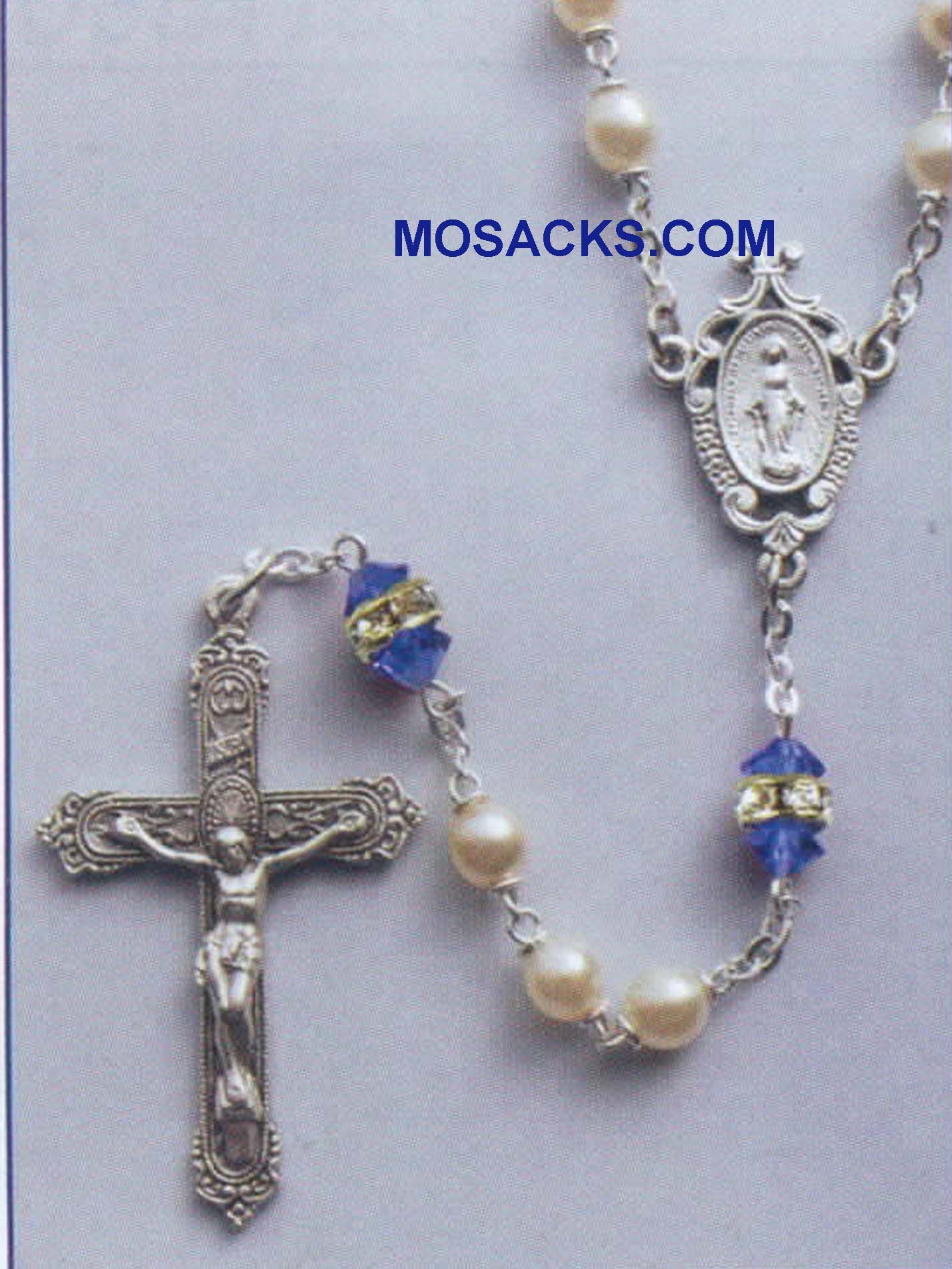 Birthstone Rosary Blue Zircon