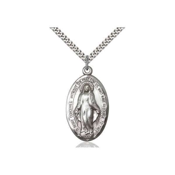 Sterling Silver Miraculous Medal 1-3/4"1653SS