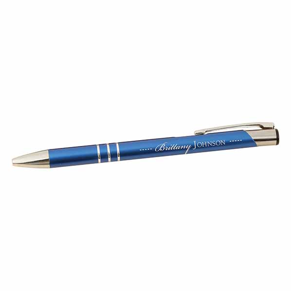Blue Metal Pen (Personalized)