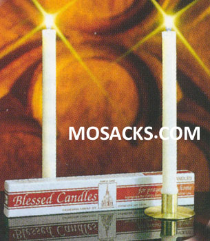 51% Beeswax Candlemas Candles measure 25/32" x 7-1/2" with Plain Ends 81301901 also called Blessed Candles