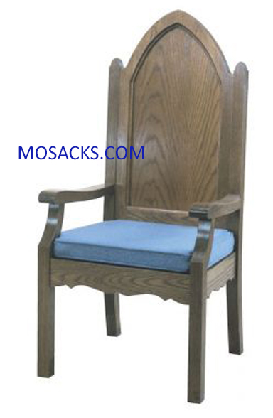 Celebrant Chair with Reversible Cushion 27" w x 23" d 52" h 40-972A. Celebrant Chair #972A and matching Side Chair #972S have wood back with Gothic Arch, various wood finishes and fabric colors are available 40-972A