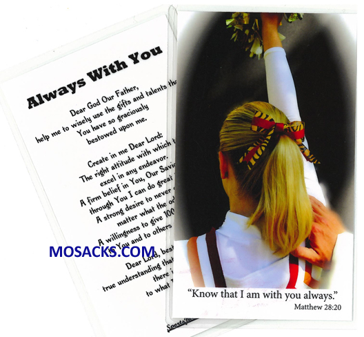 Cheerleading Sports Laminated Holy Card 477-CHEERLEADING PRAYER CARD