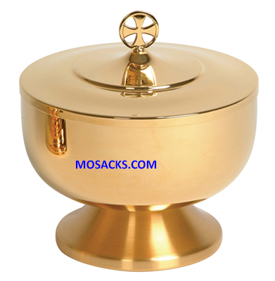 Ciborium Bowl Gold Plated 6" dia 6.25" H 900 Host Cap K369