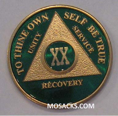 Painted on Gold Color Yearly Anniversary Recovery Coin 293-1126189504