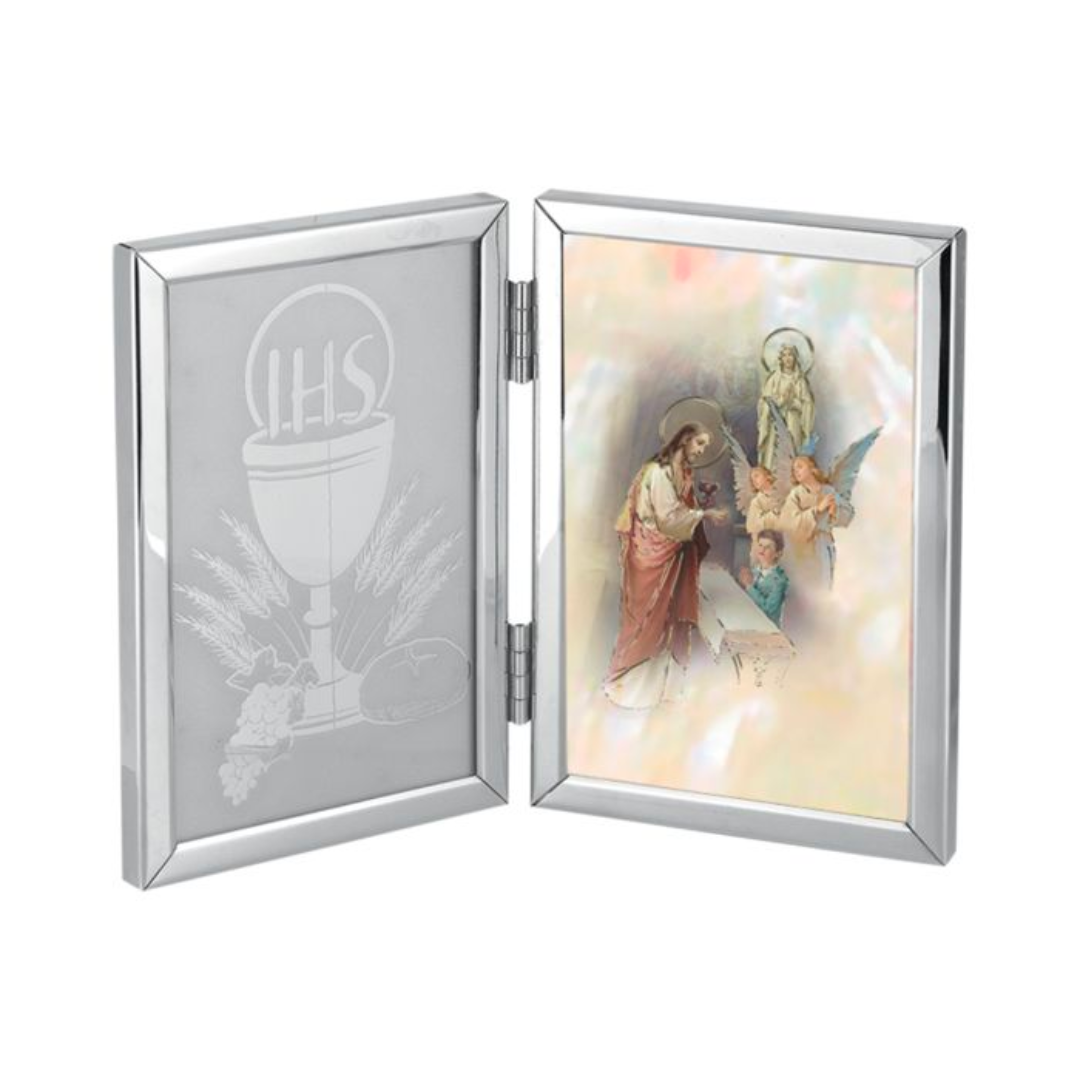 Communion Double Hinged Remembrance Photo Frame (Boy)