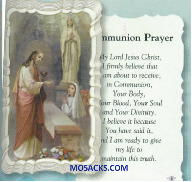 Communion Prayer Girl Scallop Edge Paper Holy Card 12G50-678