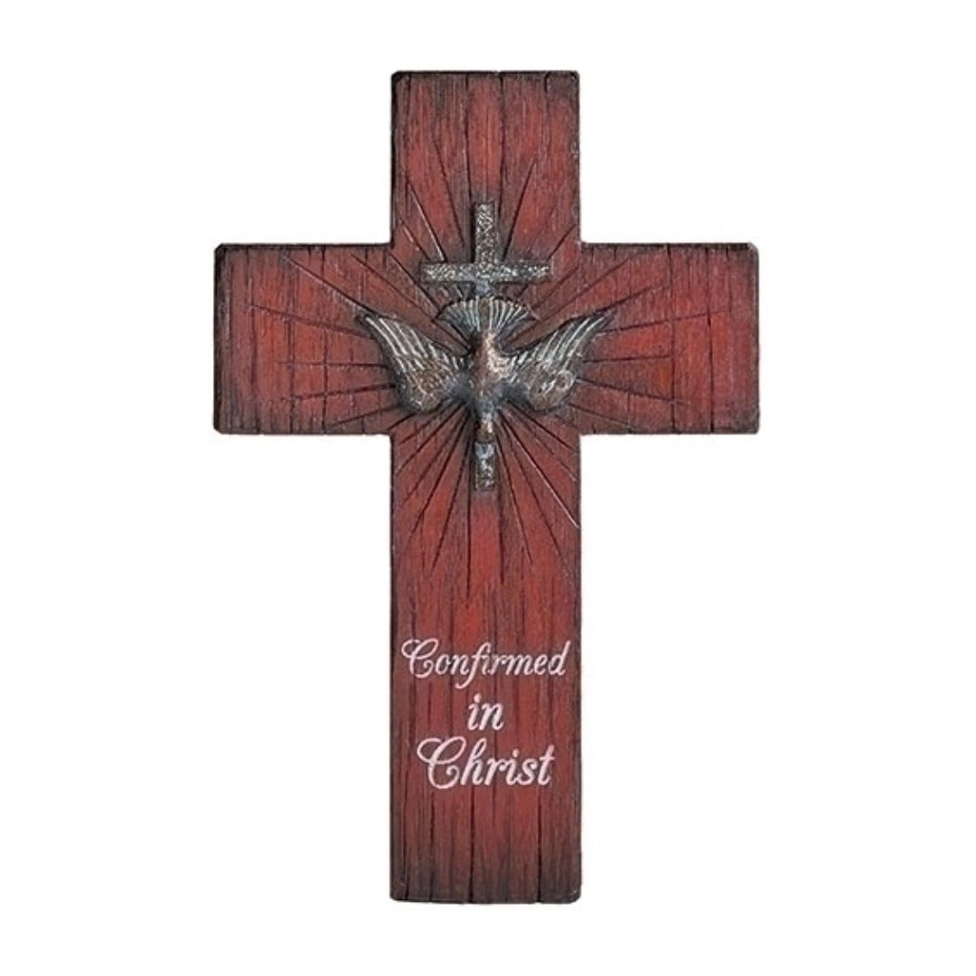 "Confirmed in Christ" Distressed Confirmation Wall Cross, 8.75" - 602067