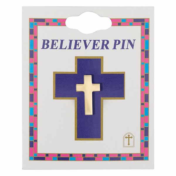 Cross Gold-Plated Lapel Believer Pin #SJ1352