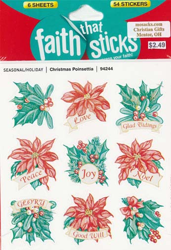 Faith That Sticks Christmas Poinsettia -94244 includes 6 sticker sheets
