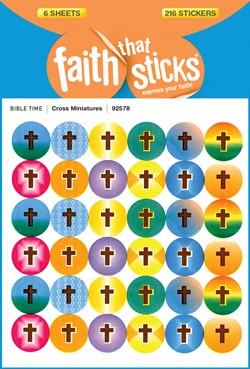 Faith That Sticks Cross Miniatures-92578 includes 6 sticker sheets
