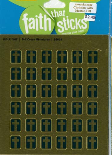 Faith That Sticks Foil Cross Miniatures-93629 includes 6 sticker sheets