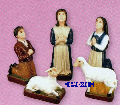 Fatima Children Lucia Francisco Jacinta And Sheep 5Pc Statue Set-SA2436C