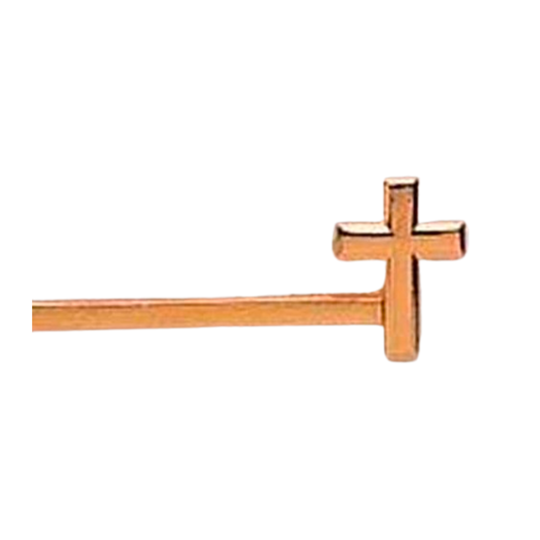 First Communion Gold Plate Cross Tie Bar 