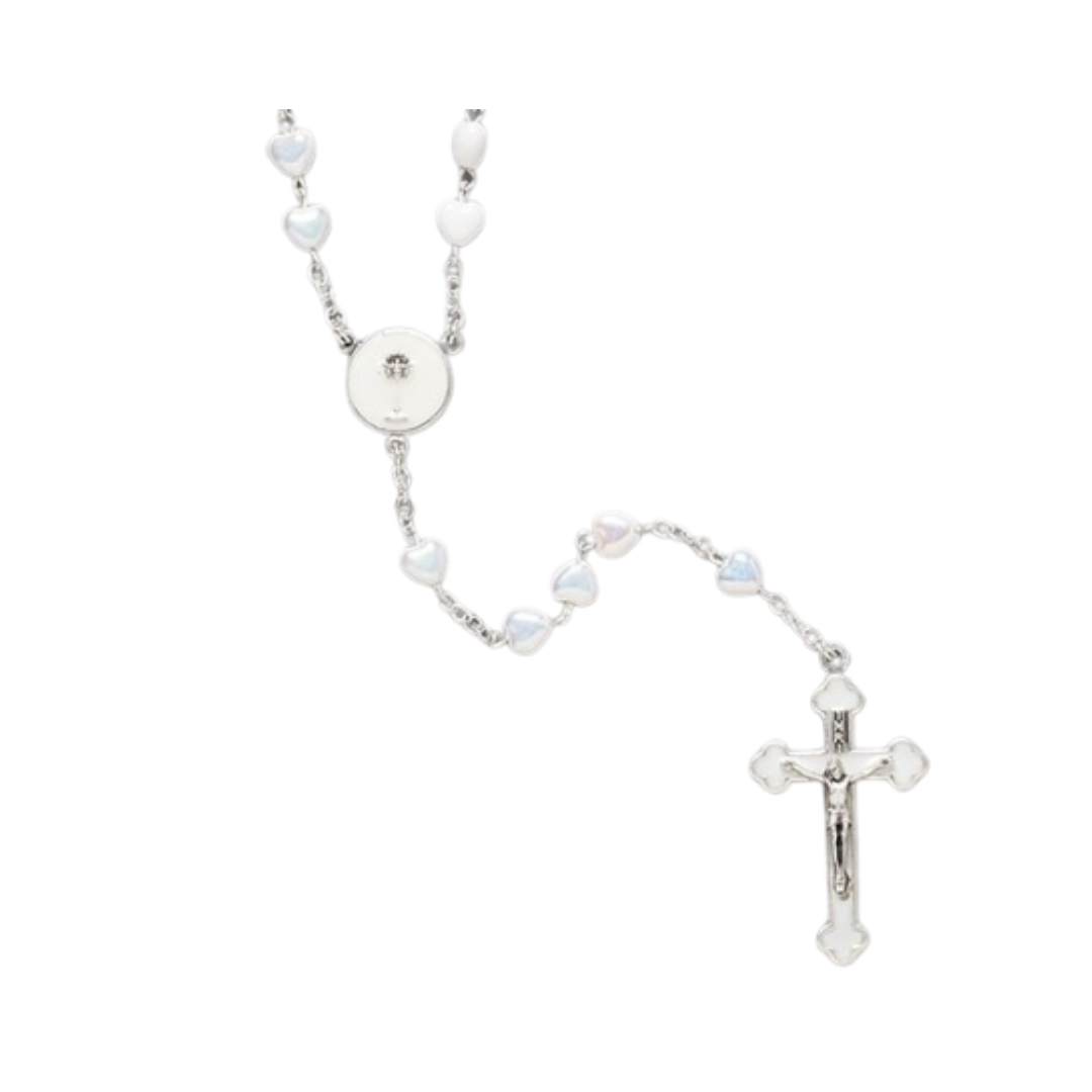 First Communion Rosary White - 62154
