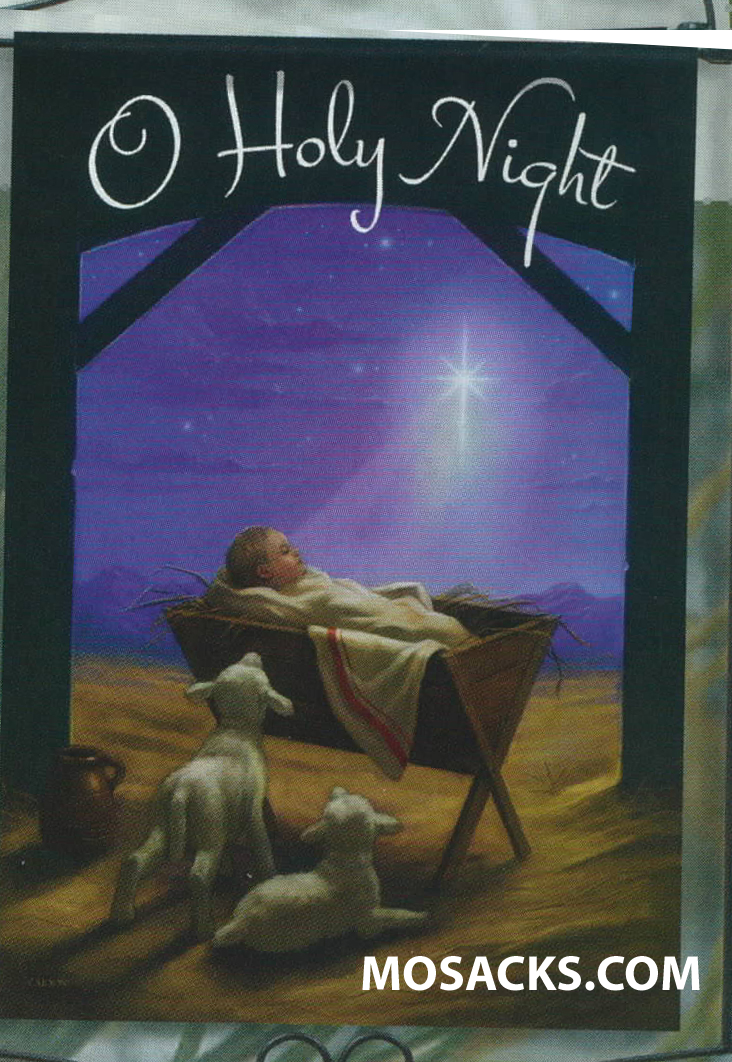 Flagtrends by Carson Baby In The Stable Flag 13" x 18" Double Sided Garden Flag 480-46000   O Holy Night Decorative Christmas Flag with Baby Jesus in the Manger in the Stable with two Lambs is readable from both sides