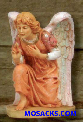 Fontanini 27" Masterpiece Nativity Collection Kneeling Angel Pink Gown 53118