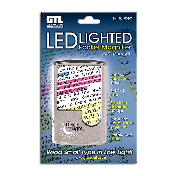 GTL 3x Lens 6x Bifocal LED Lighted Pocket Magnifier 86201