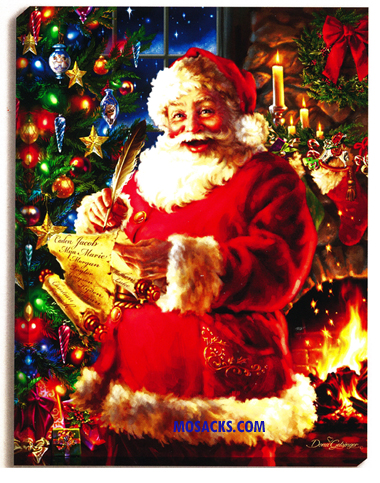 Glow Decor Checking It Twice Santa by Dona Gelsinger 18"x24" Backlit Print 488-DG1117 Christmas Pictures