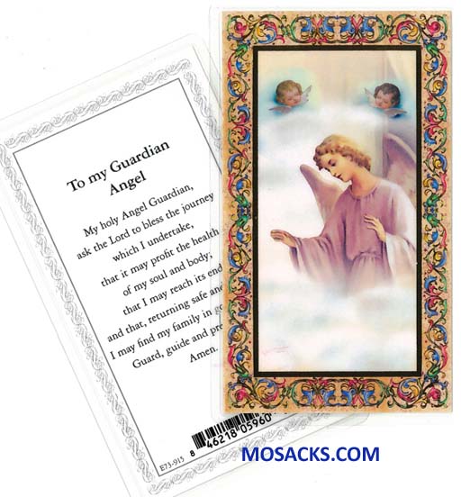 Guardian Angel Laminated Holy Card E73-915