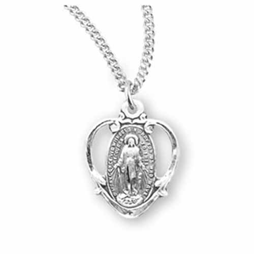 Miraculous Medal in Sterling Silver 3/4", S210718