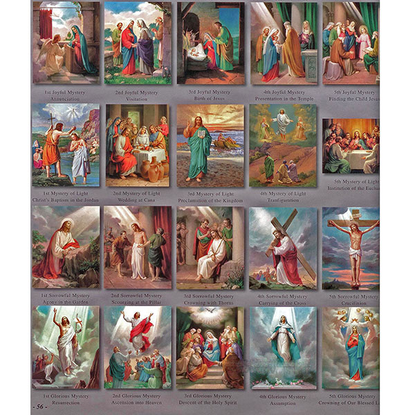 The 20 Mysteries of The Rosary 8" x 10" Teaching Aid Prints Posters POS-1471