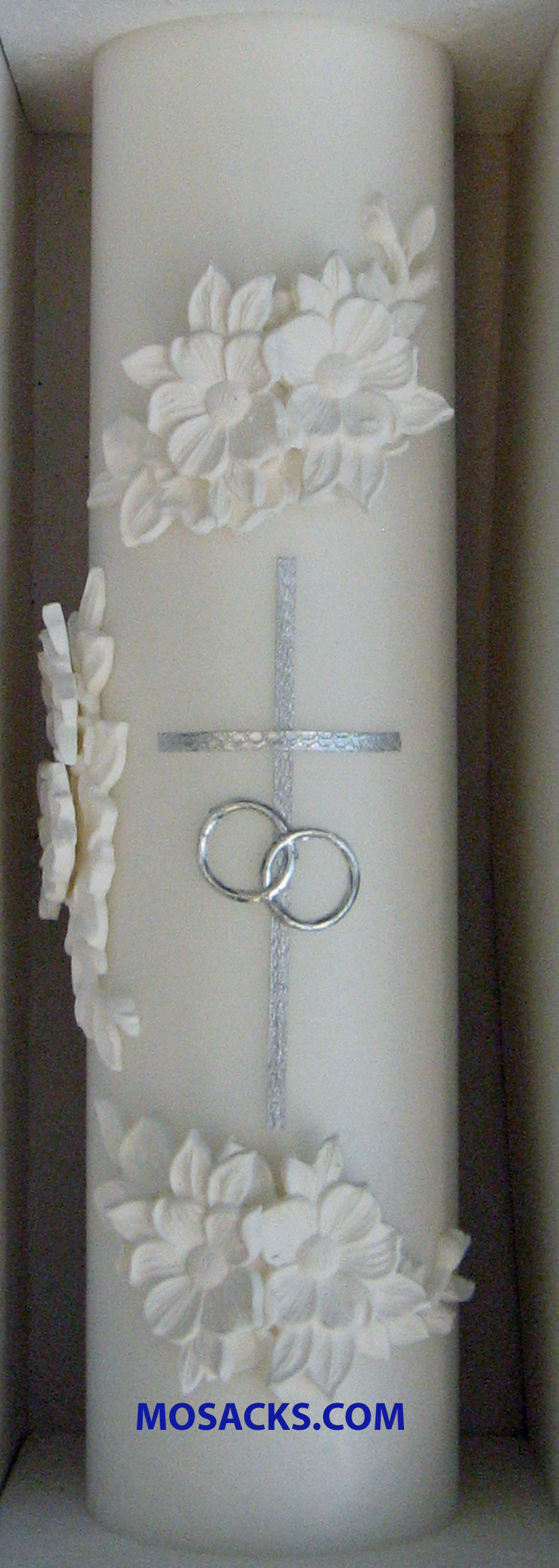 Holy Matrimony Silver and White Center Unity Candle 84401301