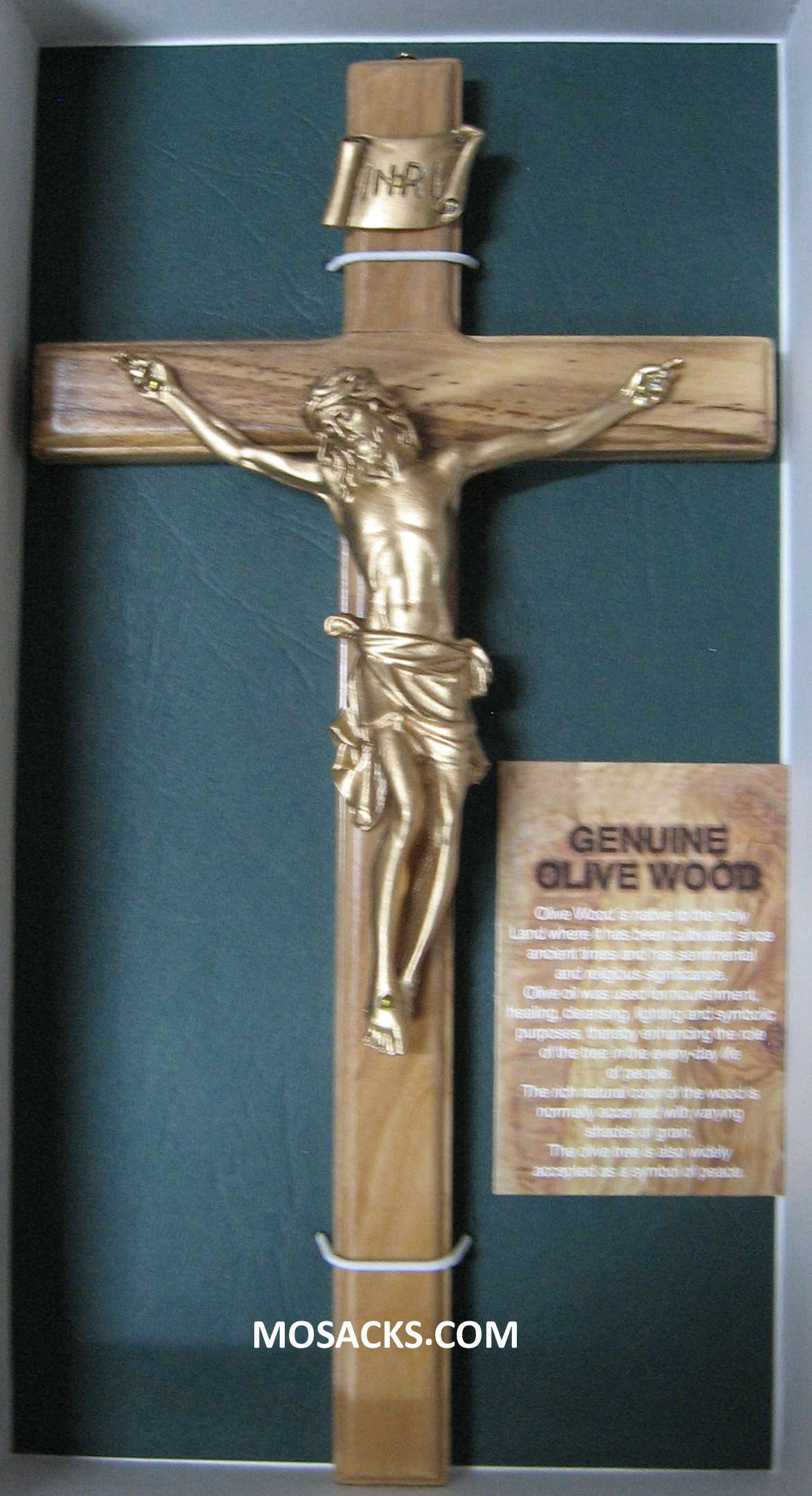 10" Olive Wood Crucifix with Antique Gold Corpus- JC4110L is a wall crucifix.
