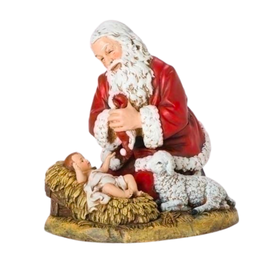Joseph's Studio 13" Kneeling Santa w/Lamb Figure #26780