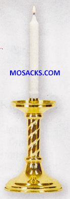 K Brand Ecclesiastical Brass Altar Candlestick is 8" high with 5" base and 7/8" Candle Socket 14-K1139CS  FREE SHIPPING