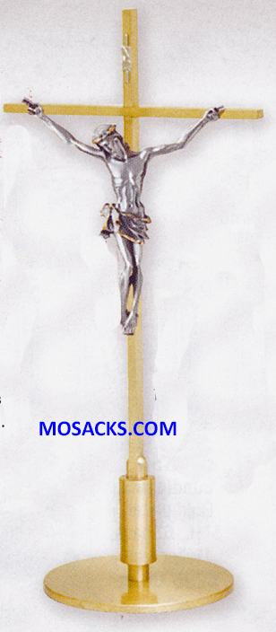 K Brand Brass Altar Crucifix is 15" high with a 5" base  14-K544-AC  FREE SHIPPING