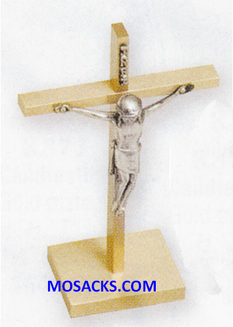 K Brand Brass Altar Crucifix in Satin Finish is 6.5" high with a 2.5" base 14-K17-C FREE SHIPPING