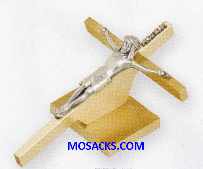 K Brand Solid Brass "Laydown" Altar Crucifix has 2-3/4" overall height and a 6" cross 14-K27  FREE SHIPPING