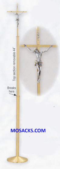 K Brand Brass Processional Crucifix 78" high 10.5" base14-K830