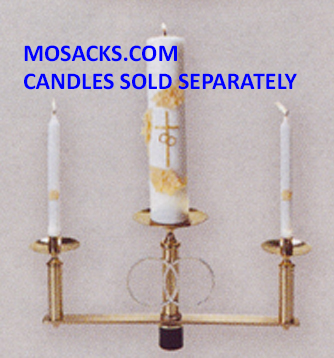 KBrand Ecclesiastical Solid Brass Highly Polished Wedding Candelabra Top Section with delrin plug 14-K477  FREE SHIPPING