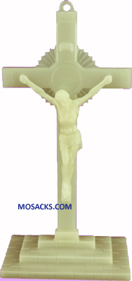 Luminous 6" Sunburst Plastic Crucifix with Base 185-763B-AL