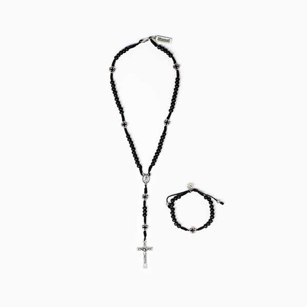 My Saint My Hero First Communion Rosary Bracelet Set Black 50025BK